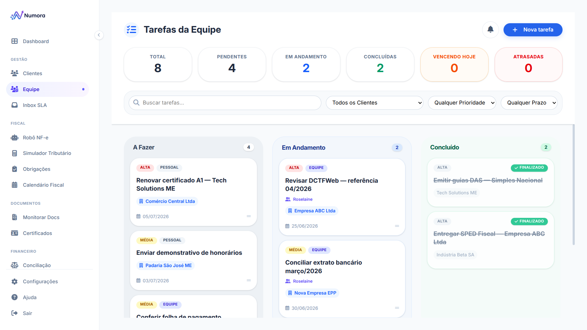 Gestão de equipe