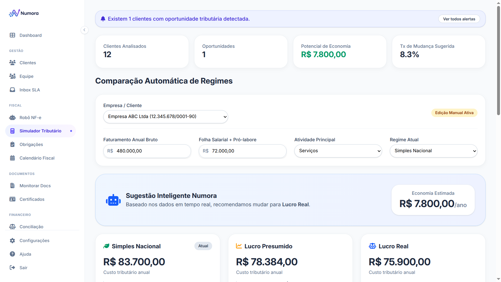 Simulador tributário